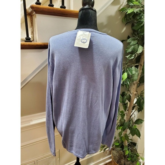 Croft & Barrow Women's Blue Acrylic Round Neck Long Sleeve Pullover Sweater XL - Picture 7 of 12